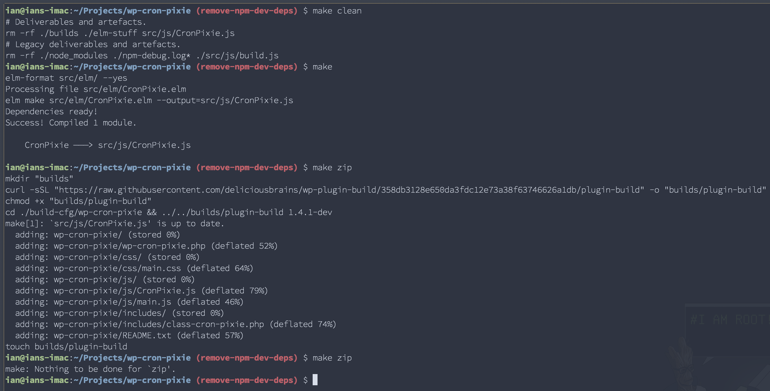 screenshot of make running in terminal